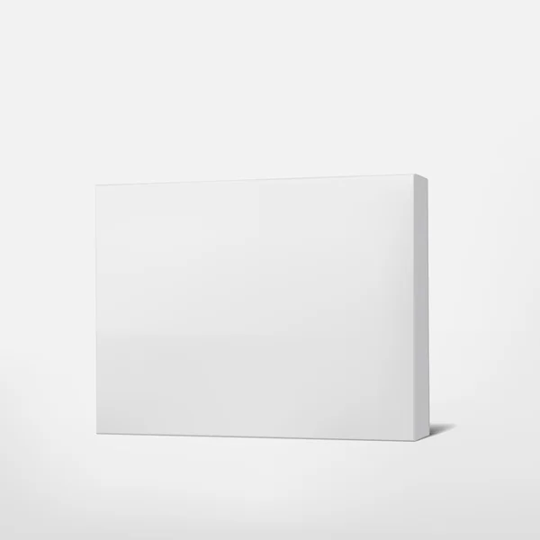Paquete caja de cartón blanco aislado en blanco — Vector de stock