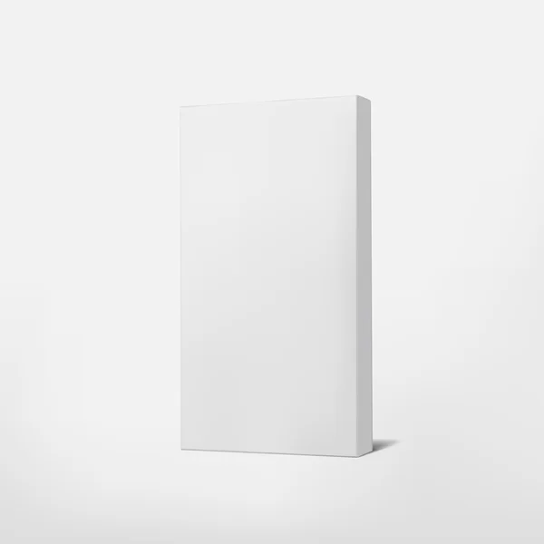 Paket beyaz karton kutu üzerinde beyaz izole — Stok Vektör