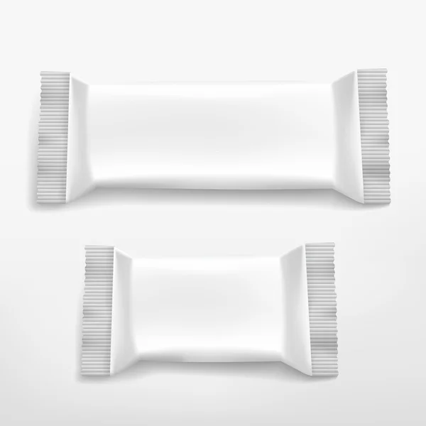 Juego de embalaje de alimentos blancos en blanco aislado en blanco — Vector de stock
