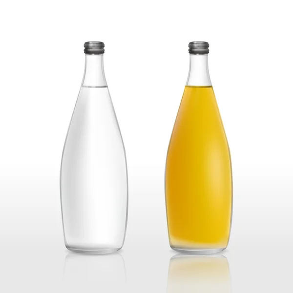 Saftflaschen Set Schablone isoliert auf weiß — Stockvektor