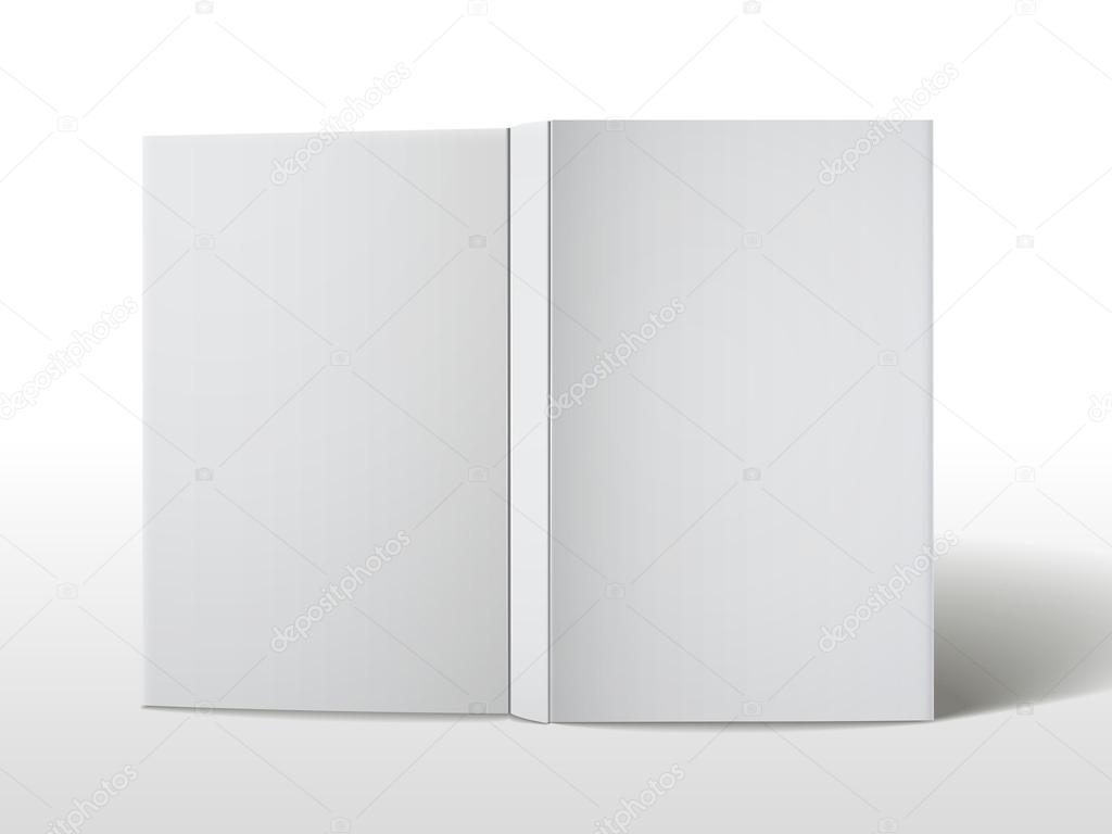 blank open book cover isolated on white 
