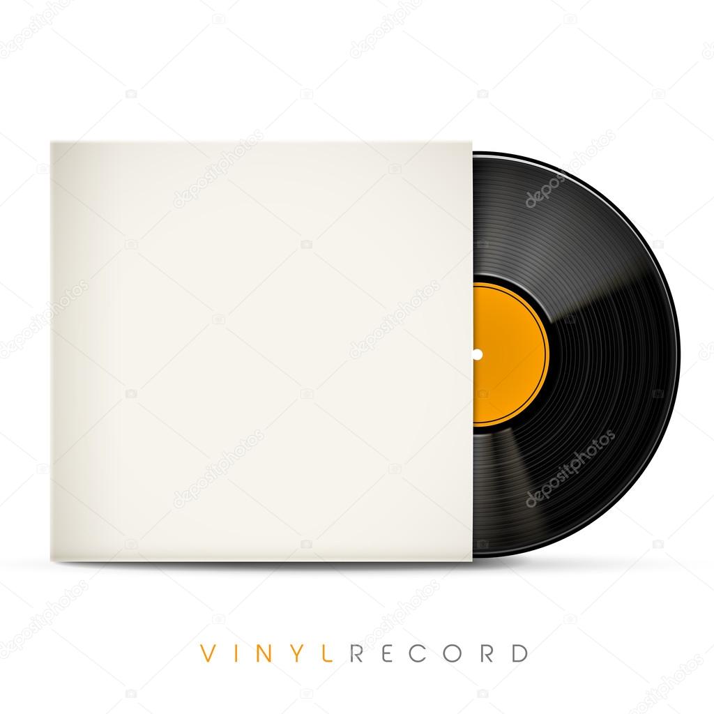 3d vinyl record with blank envelope 