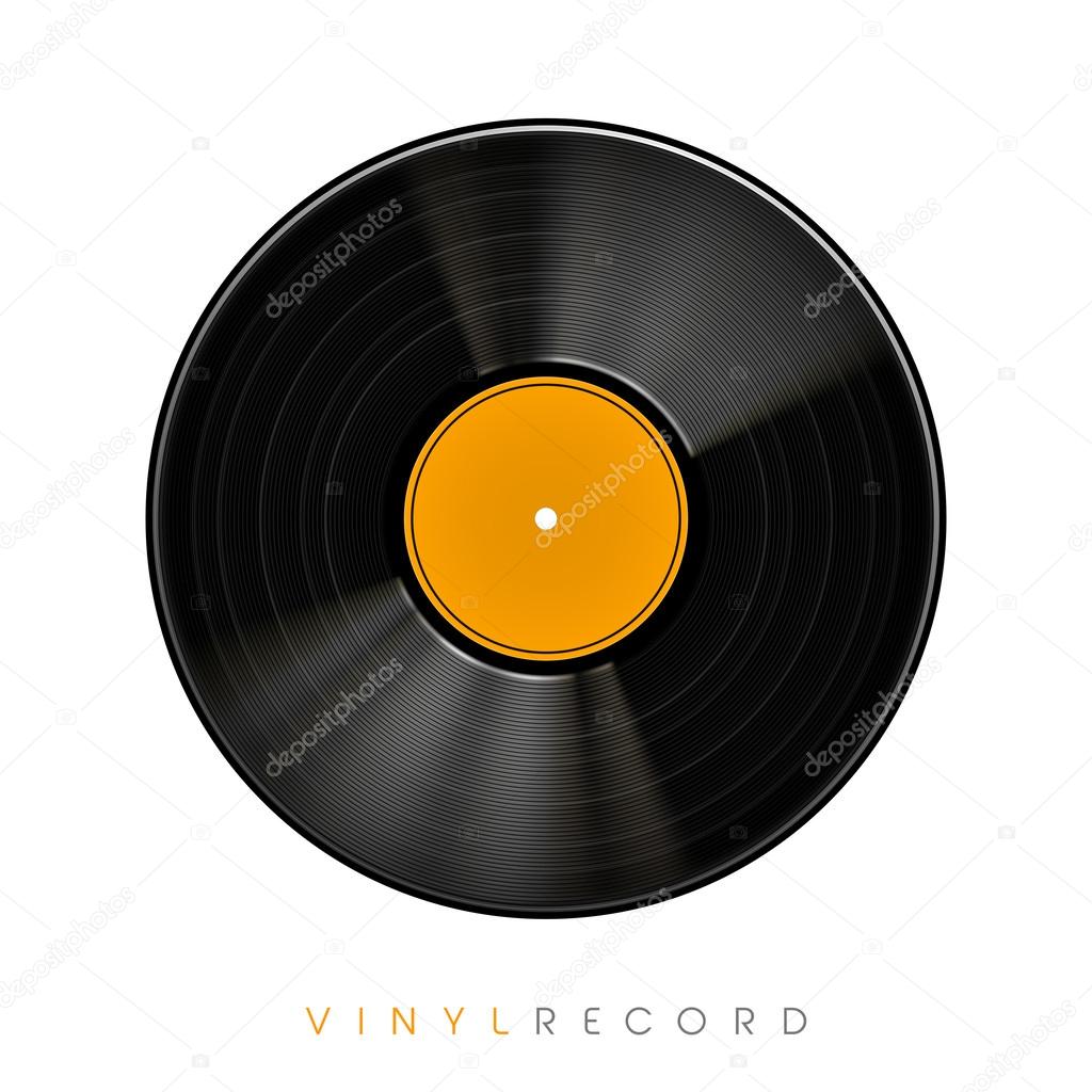 retro 3d vinyl record template 