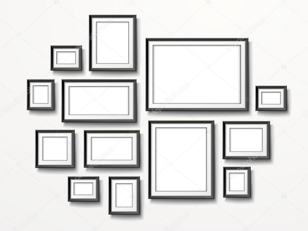 blank picture frames set isolated on white