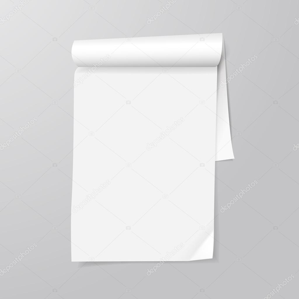 note paper template isolated on grey 