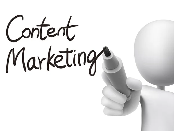 Content marketing scritto da 3d man — Vettoriale Stock