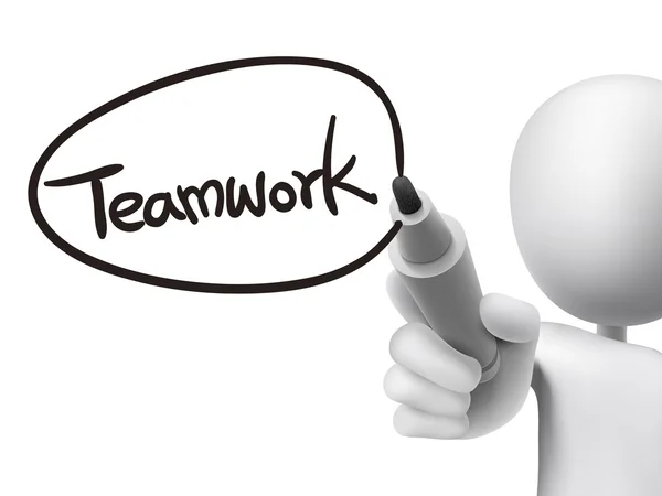 Teamwork ordet Skrivet av 3d — Stock vektor