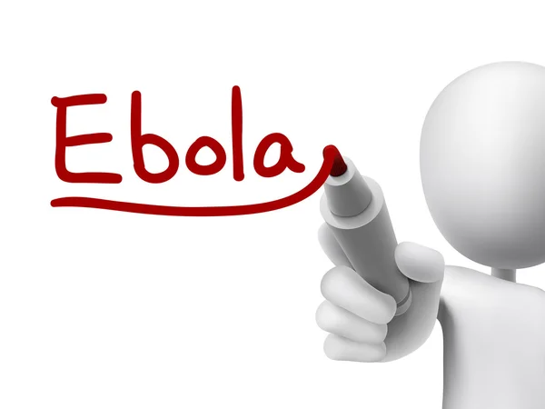 Ebola word written by 3d man — Stock Vector