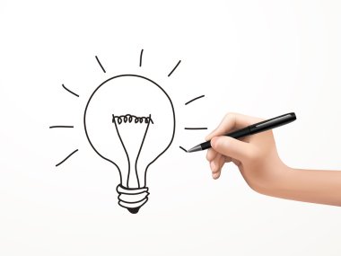 ampul insan eli tarafından çizilmiş 