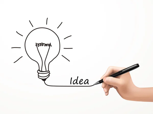 Idea palabra escrita por mano humana — Vector de stock