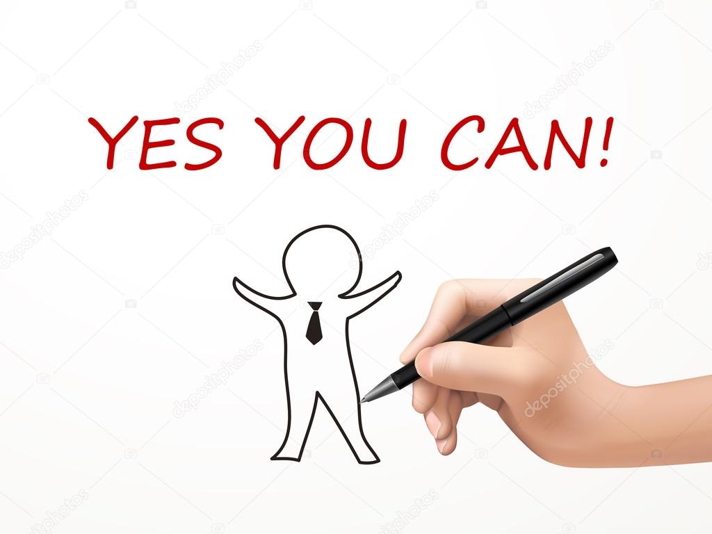 yes you can words written by human hand