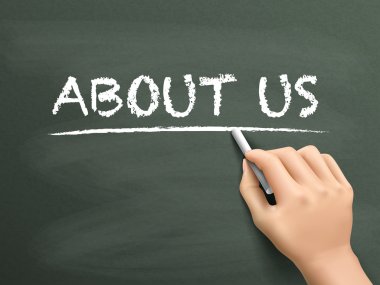 Hakkımızda el ile yazılan sözcükler 