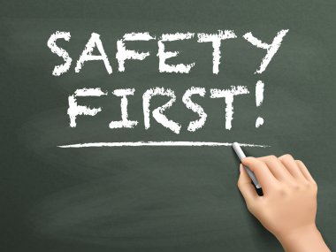 safety first words written by hand clipart