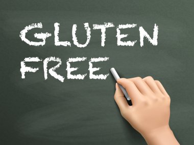 gluten ücretsiz kelimeler elle yazılmış