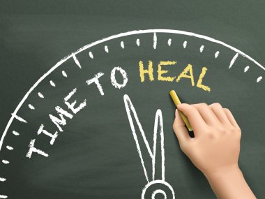 time to heal written by hand clipart