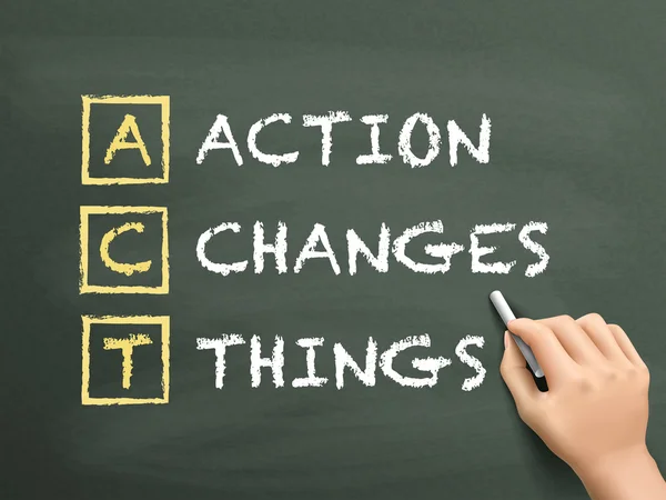 Action Changes Things written by hand — Stock Vector