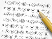 multiple choice answer sheet survey with pencil