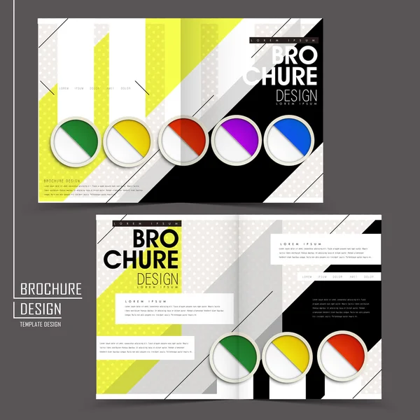 Colorful half-fold brochure template — Stock Vector