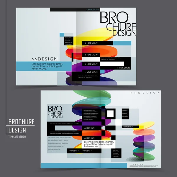 Colorful geometric style half-fold brochure — Stock Vector