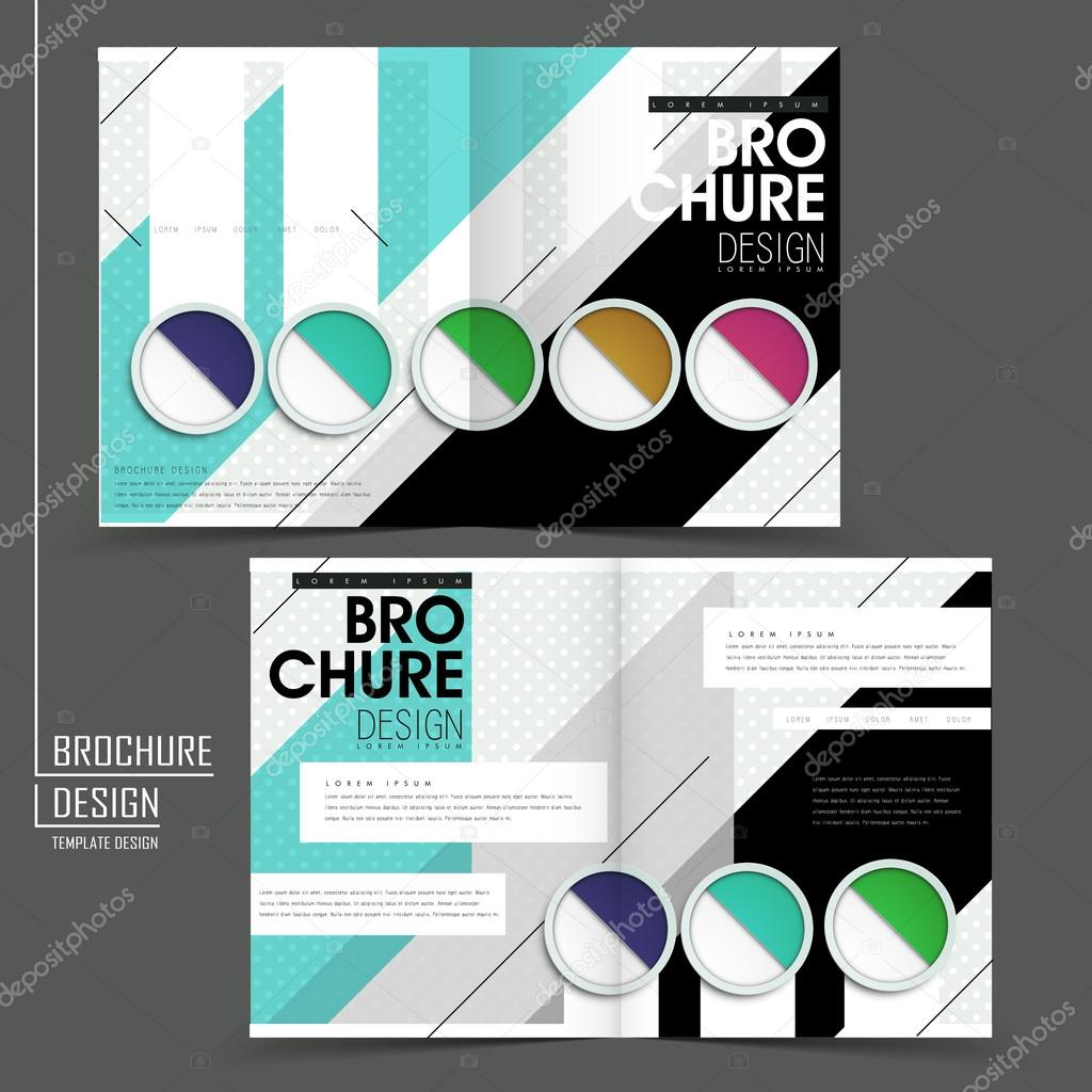 colorful half fold brochure template stock vector kchungtw 59259787