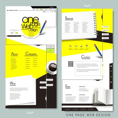 ileti örneği ile bir sayfa web sitesi şablon tasarımı