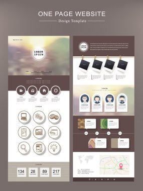 modern bir sayfa web sitesi tasarım şablonu