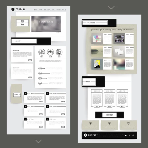 Collage eine Seite Website Vorlage Design — Stockvektor