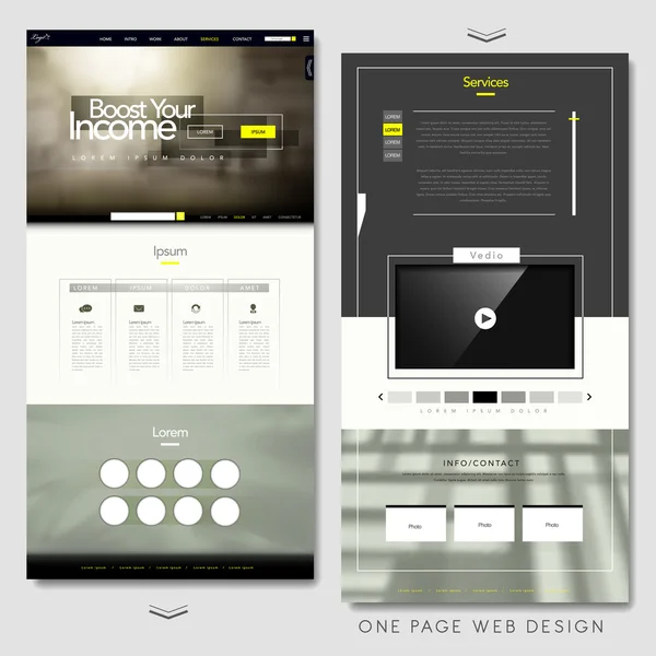 Diseño de plantilla de sitio web de una página — Archivo Imágenes Vectoriales