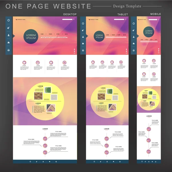 Romántico diseño de una página web plantilla — Vector de stock