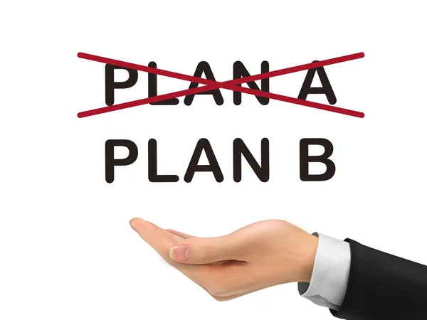 Plan B sosteniendo a mano realista — Archivo Imágenes Vectoriales