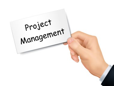 proje yönetim kartı elinde