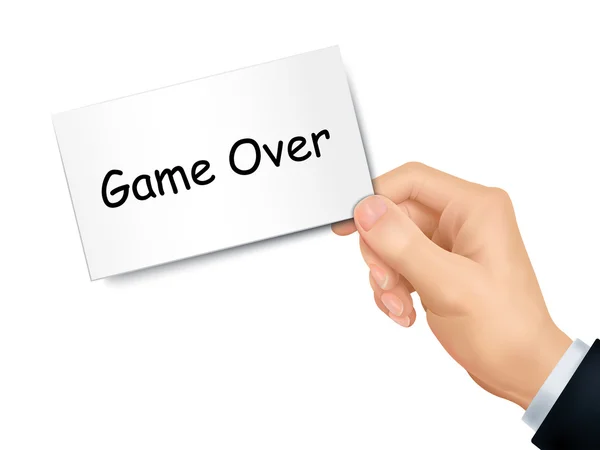 Game over card in mano — Vettoriale Stock