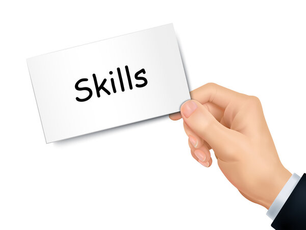 карточка навыков в руке
