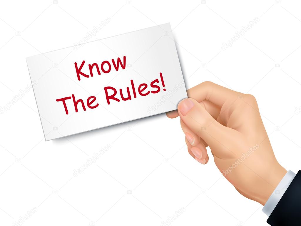 know the rules card in hand