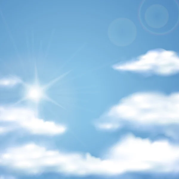 Ciel bleu avec fond nuageux — Image vectorielle