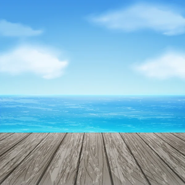 空桌上和海洋 — 图库矢量图片