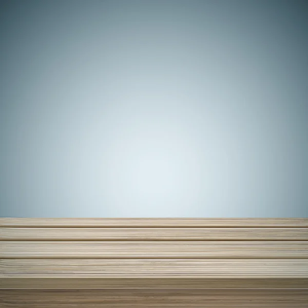 Mesa de madeira retro sobre fundo abstrato — Vetor de Stock