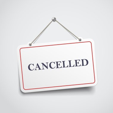 işareti asılı iptal