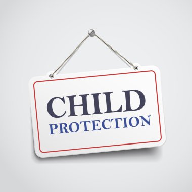 çocuk koruma işareti asılı