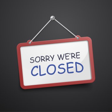sorry we are closed hanging sign clipart