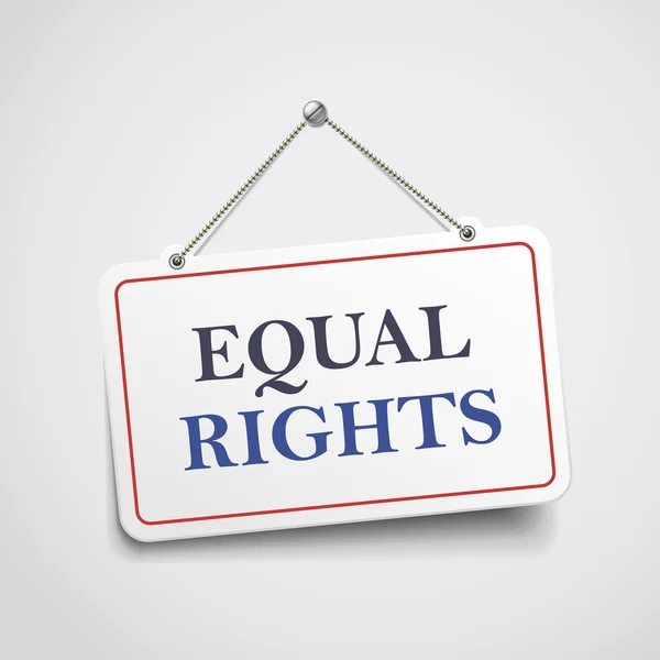 Equal rights hanging sign — Stock Vector