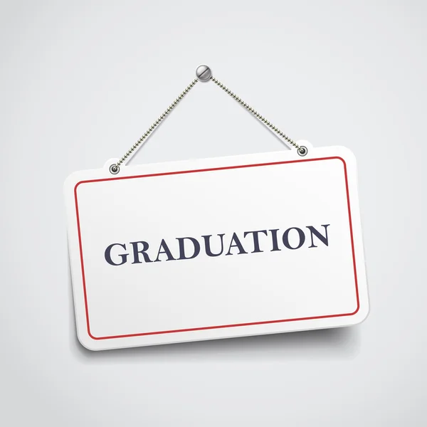 Graduation hanging sign — Stock Vector