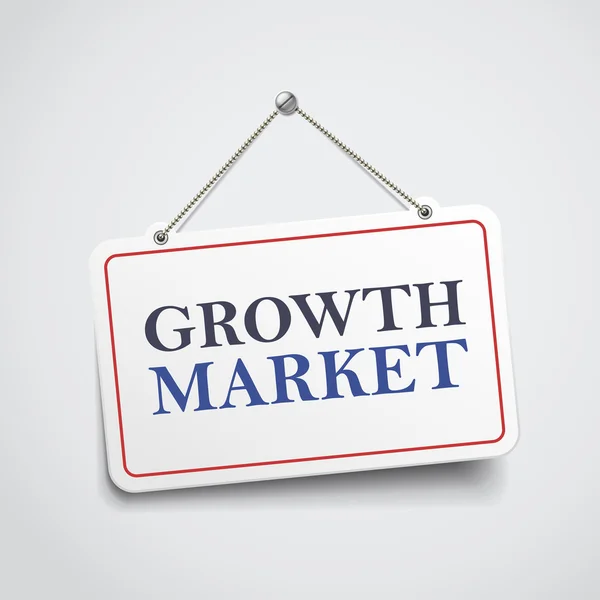Growth market hanging sign — Stock Vector