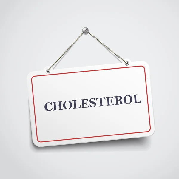 Cholesterol hanging sign — Stock Vector