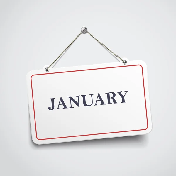 Signo colgante enero — Vector de stock