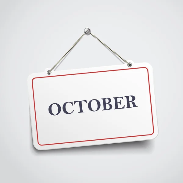 Οκτωβρίου κρεμώντας σημάδι — Διανυσματικό Αρχείο