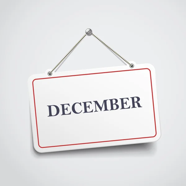 Δεκεμβρίου κρεμώντας σημάδι — Διανυσματικό Αρχείο