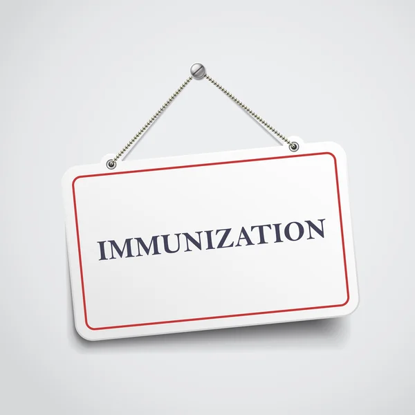 Immunization hanging sign — Stock Vector