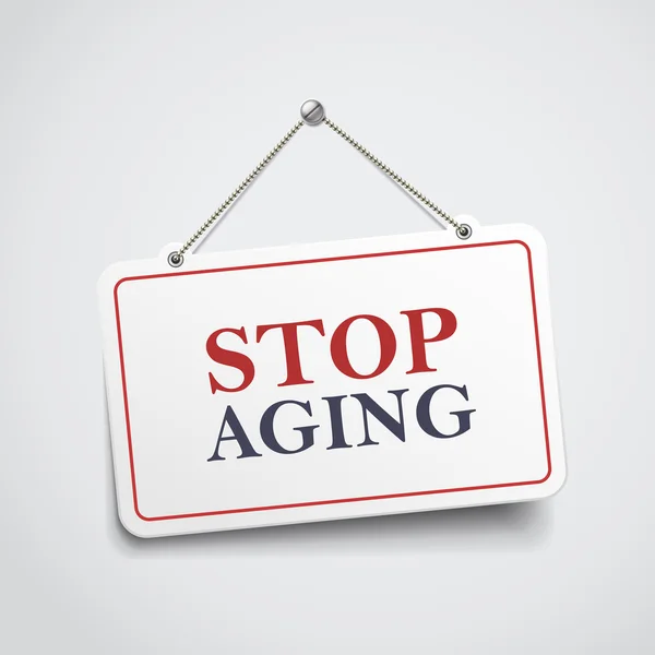 Asılı işaret yaşlanma durdurmak — Stok Vektör
