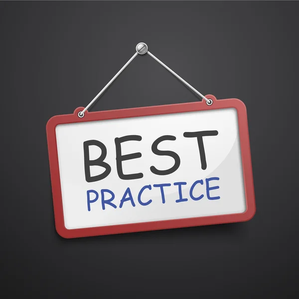 Best practice hanging sign — Stock Vector